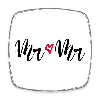 Mr & Mr Wedding Wedding Gay Couple - Square fridge magnet - white - Front