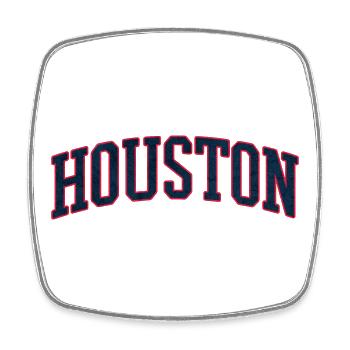 Houston Varsity Bogen Schriftzug - Viereckiger Kühlschrankmagnet - Weiß - Vorne