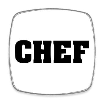Chef Lettrage, Patron, Leader, Capo - Magnet carré - blanc - Devant