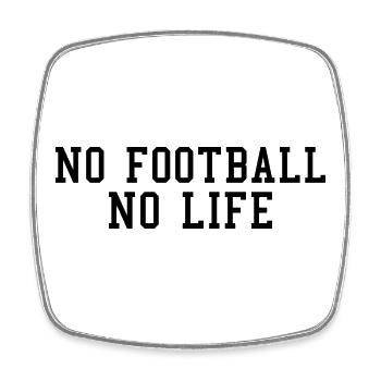 Pas de football Pas de vie Typographie Design - Magnet carré - blanc - Devant