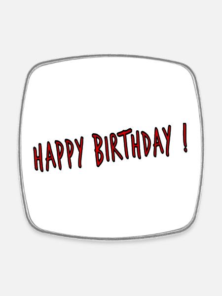 JAHRESTAG. ALLES GUTE ZUM GEBURTSTAG. ALLES GUTE ZUM GEBURTSTAG. - Viereckiger Kühlschrankmagnet - Weiß