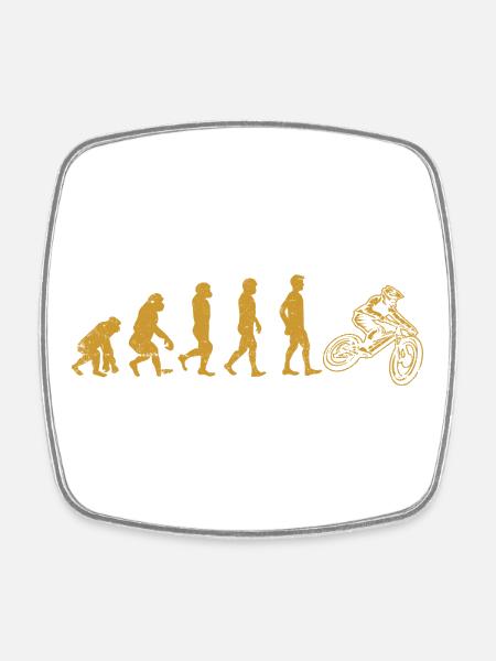 Evolution Moto Rider - Square fridge magnet - white