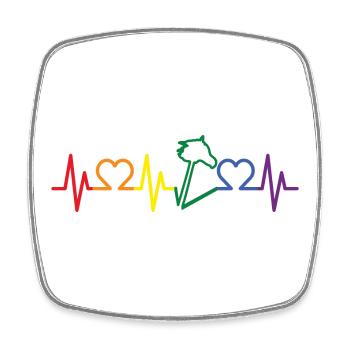 Hobby Horse Heartbeat - Viereckiger Kühlschrankmagnet - Weiß - Vorne