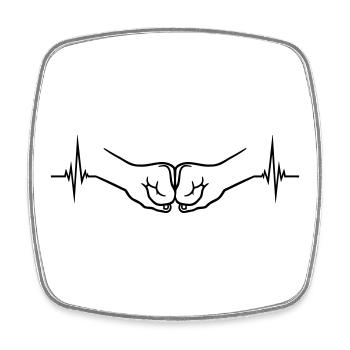 Fist Pump Pulse - Square fridge magnet - white - Front