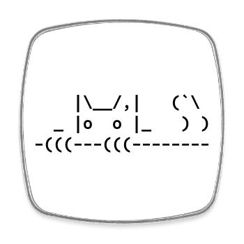 chat ascii mignon - chat ascii mignon - Magnet carré - blanc - Devant