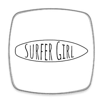 Surfer Girl – Surfboard Lifestyle Design - Square fridge magnet - white - Front