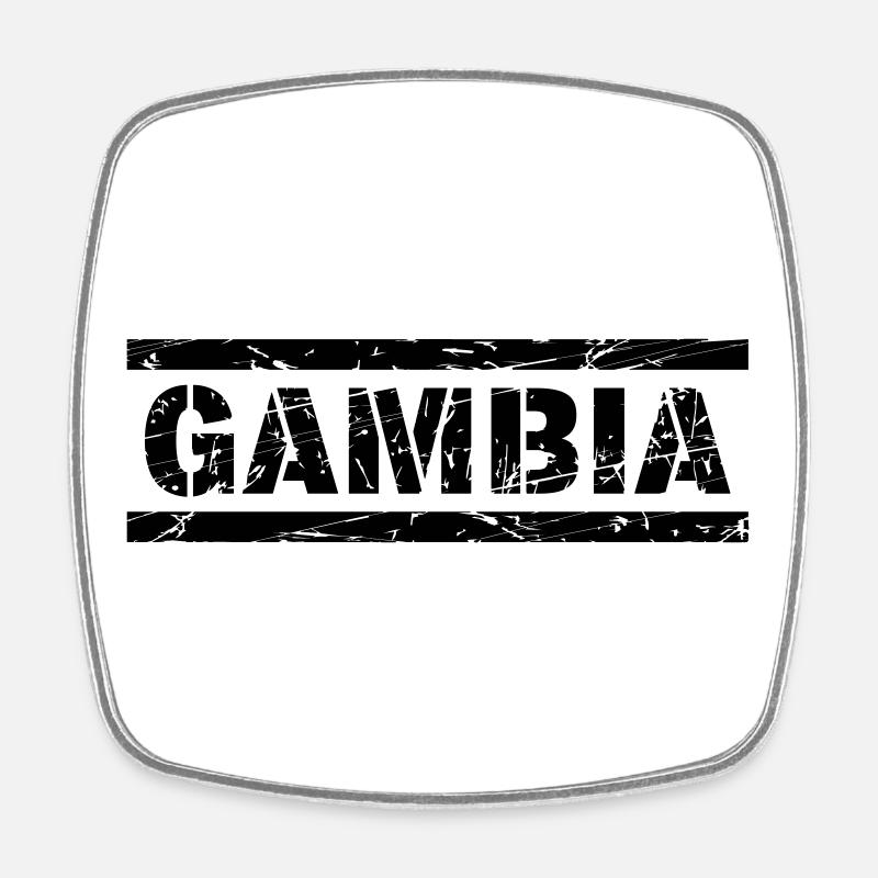 Gambia - Viereckiger Kühlschrankmagnet - Weiß