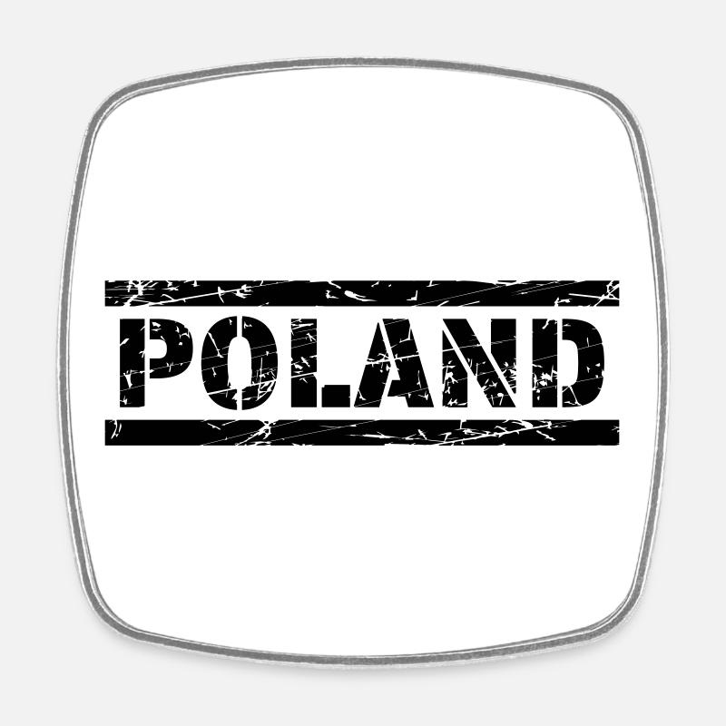 Poland - Viereckiger Kühlschrankmagnet - Weiß