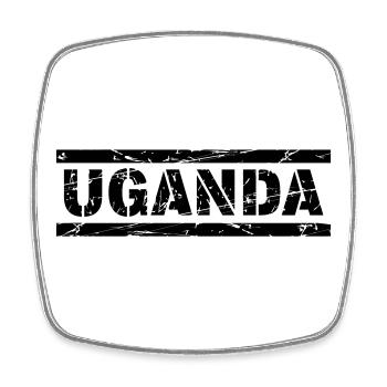 Uganda - Viereckiger Kühlschrankmagnet - Weiß - Vorne