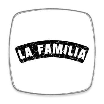 La Familia Design en noir - Magnet carré - blanc - Devant