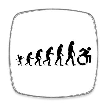 Evolution des Rollstuhls, der Rolle, des Humors * - Viereckiger Kühlschrankmagnet - Weiß - Vorne