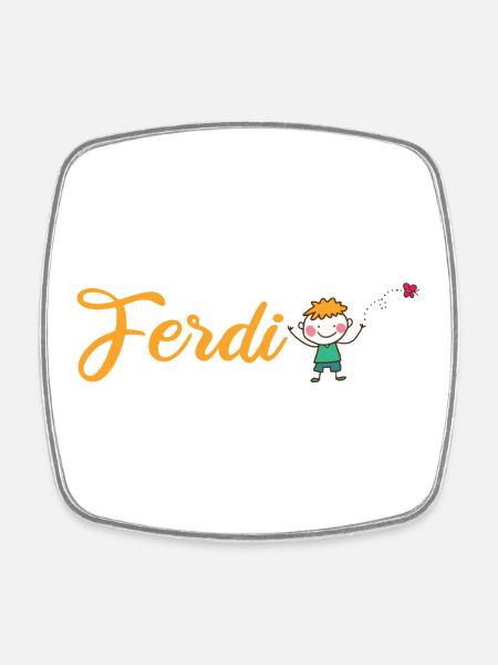 Kindergarten Kita Schule - Accessoires für Ferdi - Viereckiger Kühlschrankmagnet - Weiß