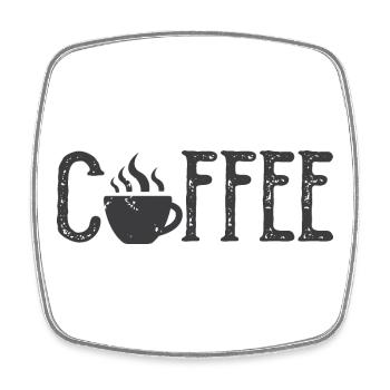 Coffee Cafe Kaffee Symbol Logo icon Illustration - Viereckiger Kühlschrankmagnet - Weiß - Vorne