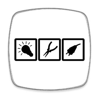 Elektrotechnik Symbole - Viereckiger Kühlschrankmagnet - Weiß - Vorne