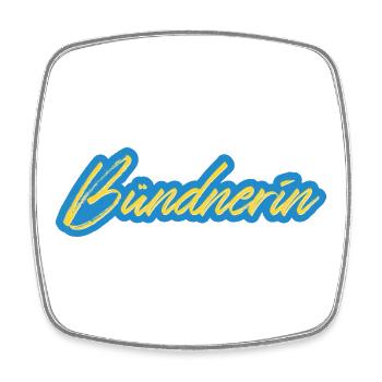 Bündnerin Neon Script - Viereckiger Kühlschrankmagnet - Weiß - Vorne