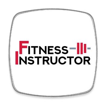 Fitness instructor (part of a dumbbell) - Square fridge magnet - white - Front