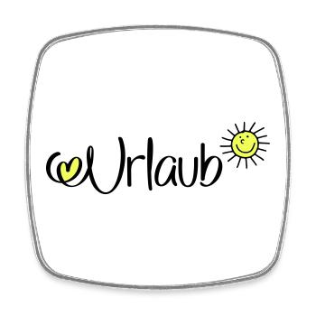 Urlaub in der Sonne - Viereckiger Kühlschrankmagnet - Weiß - Vorne