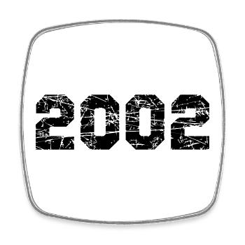 2002 - Viereckiger Kühlschrankmagnet - Weiß - Vorne