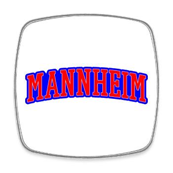 Mannheim Wortmarke Rot Blau - Viereckiger Kühlschrankmagnet - Weiß - Vorne