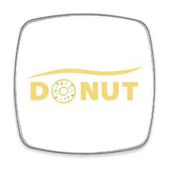 DONUT lettering | donut claim - Square fridge magnet - white - Front