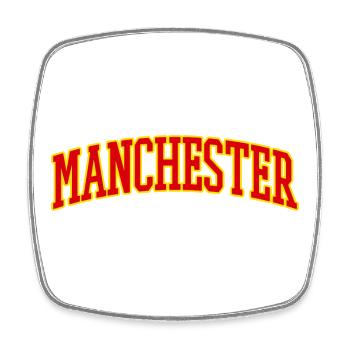 Manchester Varsity Lettering - Square fridge magnet - white - Front