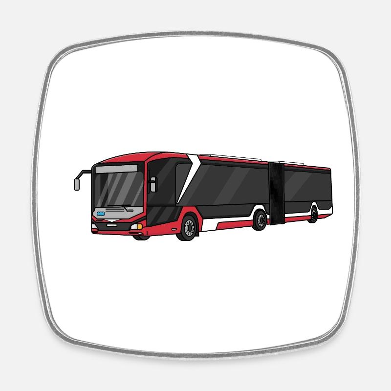 Bus - Viereckiger Kühlschrankmagnet - Weiß