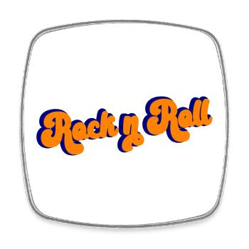 Rock and Roll Design Retro - Viereckiger Kühlschrankmagnet - Weiß - Vorne