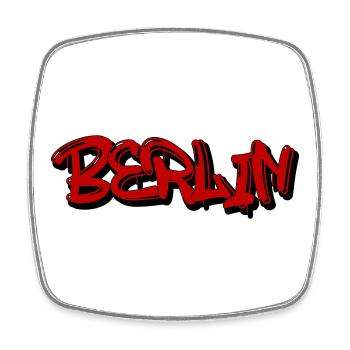 Berlin Graffiti Style - Viereckiger Kühlschrankmagnet - Weiß - Vorne