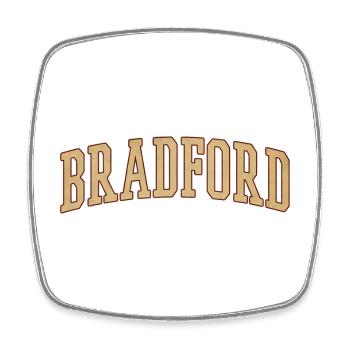Bradford Vintage Block Font - Square fridge magnet - white - Front