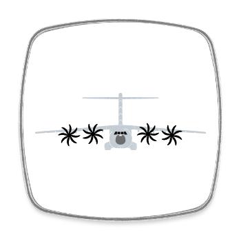 A400M grau - Viereckiger Kühlschrankmagnet - Weiß - Vorne