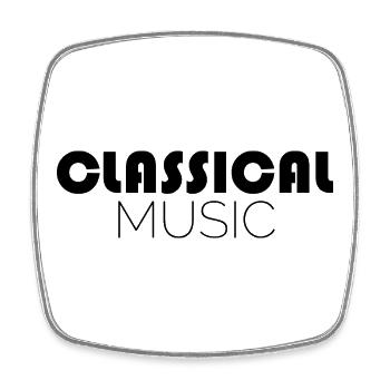 classical music symbol classical music music icon - Square fridge magnet - white - Front