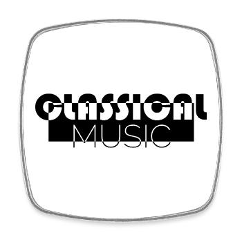 classical music klassische musik symbol icon Logo - Viereckiger Kühlschrankmagnet - Weiß - Vorne