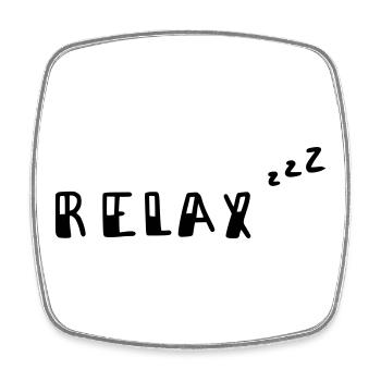 Relax - Viereckiger Kühlschrankmagnet - Weiß - Vorne