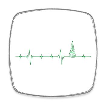 Weihnachtsbaum Puls Kunstwerk - Viereckiger Kühlschrankmagnet - Weiß - Vorne