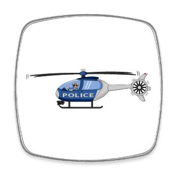 Police Helicopter Pilot - Square fridge magnet - white - Front