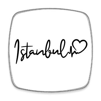 Istanbul Herzschlag - Viereckiger Kühlschrankmagnet - Weiß - Vorne