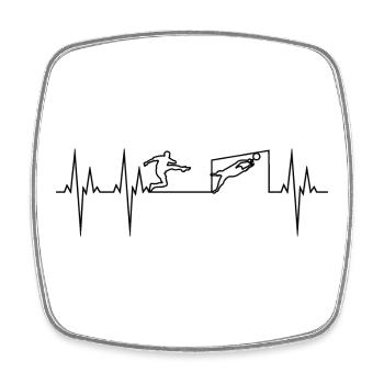 Fußball Elektrokardiogramm EKG - Viereckiger Kühlschrankmagnet - Weiß - Vorne