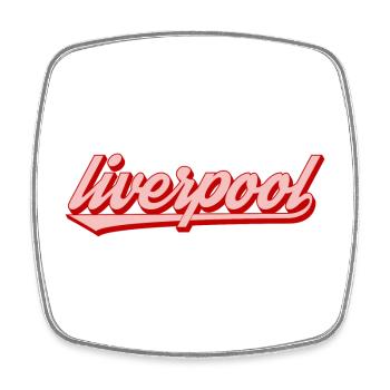 Liverpool Lettering Red Graphic Description: Gesc - Square fridge magnet - white - Front