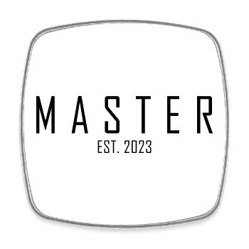 Master EST. 2023 - Viereckiger Kühlschrankmagnet - Weiß - Vorne