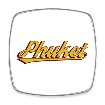 Phuket Retro Schriftzug - Viereckiger Kühlschrankmagnet - Weiß - Vorne