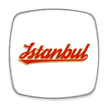 Istanbul Retro Script Logo - Viereckiger Kühlschrankmagnet - Weiß - Vorne