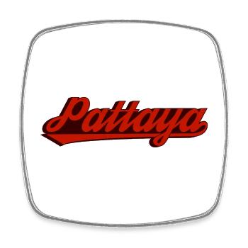 Pattaya Retro Schriftzug - Viereckiger Kühlschrankmagnet - Weiß - Vorne