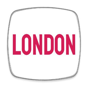 London - Viereckiger Kühlschrankmagnet - Weiß - Vorne