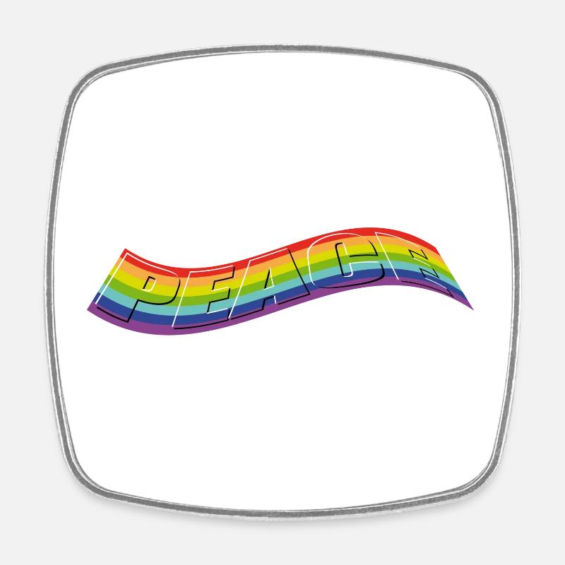Revendication de PEACE dans Rainbow - Magnet carré - blanc
