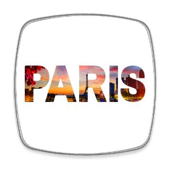Paris - Square fridge magnet - white - Front