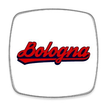 Bologna Script Retro Design - Viereckiger Kühlschrankmagnet - Weiß - Vorne