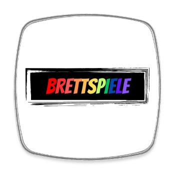 Brettspiele bunter Schriftzug - Viereckiger Kühlschrankmagnet - Weiß - Vorne