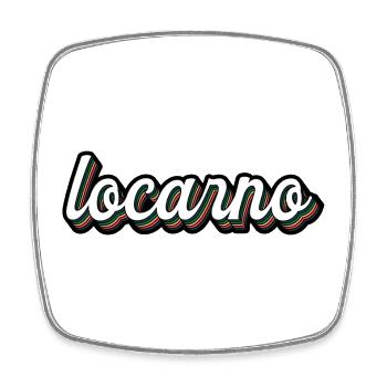 Écriture arc-en-ciel de Locarno - Magnet carré - blanc - Devant