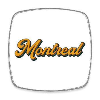 Montreal Retro Script Multicolor Shadow - Viereckiger Kühlschrankmagnet - Weiß - Vorne