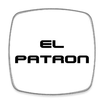 El Patron Lettering – Stylischer Spruch - Viereckiger Kühlschrankmagnet - Weiß - Vorne